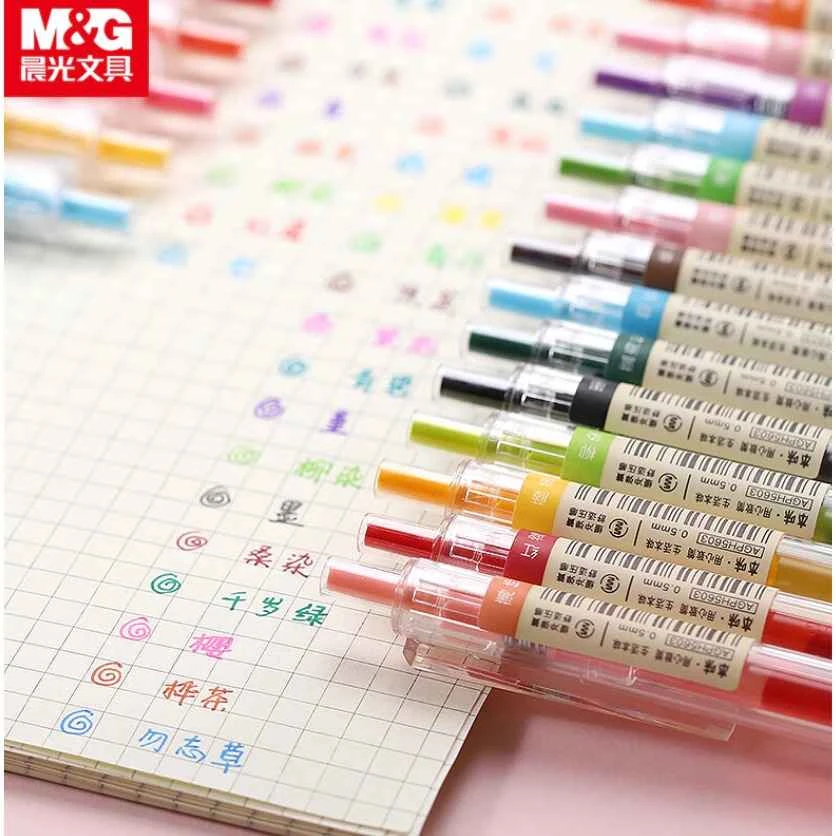 Pulpen Gel M&G Retractable Colorful AGPH5603 0.5mm / Ballpen Warna Warni / Pen 36 Warna